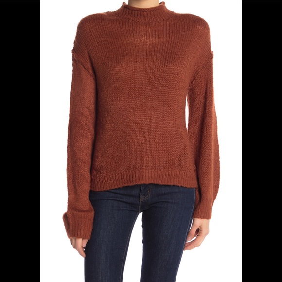 NWTs ABOUND Chunky Rust Mock Neck Knit Sweater - Picture 4 of 9